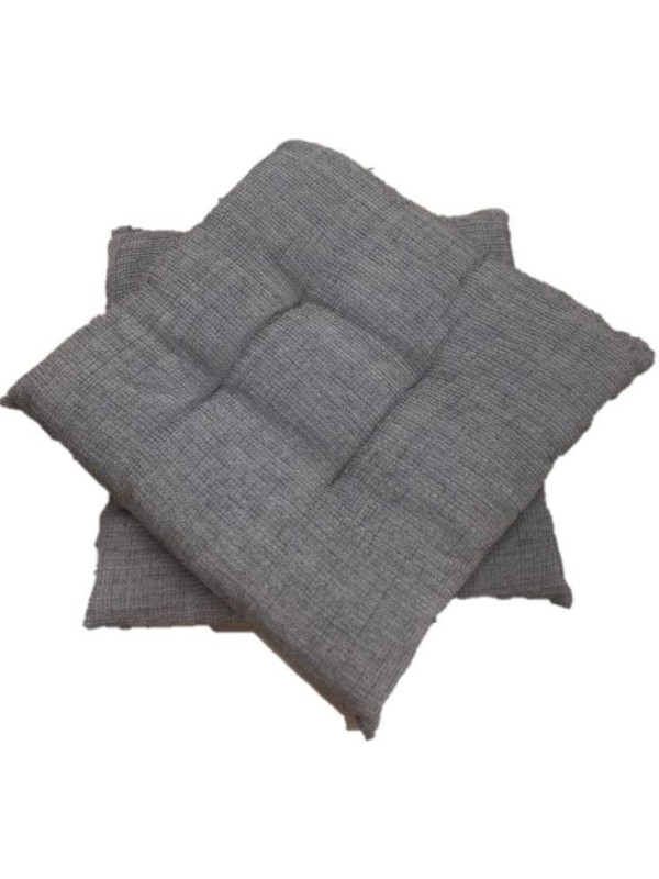 TEXGAL 2 Cuscini per Sedia Colori Vari in CINIGLIA con Lacci Made in Italy (Grigio)