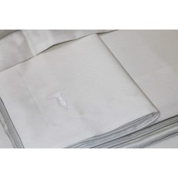 Trussardi Home Linen Completo Lenzuola Matrimoniale in Raso di Cotone 60 Fili al cm/q Eff. setificato Art. New Line (Grigio N31)