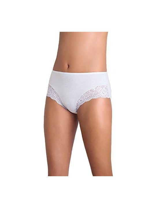Cotonella Women's L'Altra White Floral Lace Cotton 2 Pack Brief