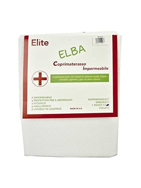 Elite Coprimaterasso Impermeabile Una Piazza e Mezza Angoli 198x149x22 cm Elba