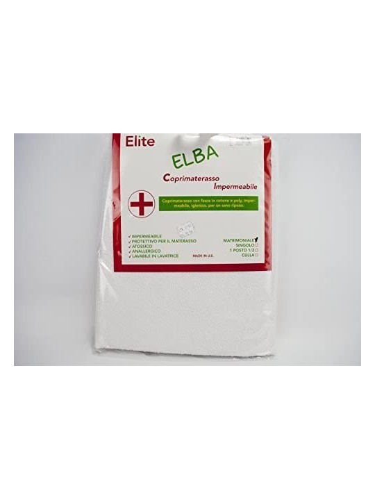Elite Coprimaterasso Impermeabile Una Piazza e Mezza Angoli 198x149x22 cm Elba