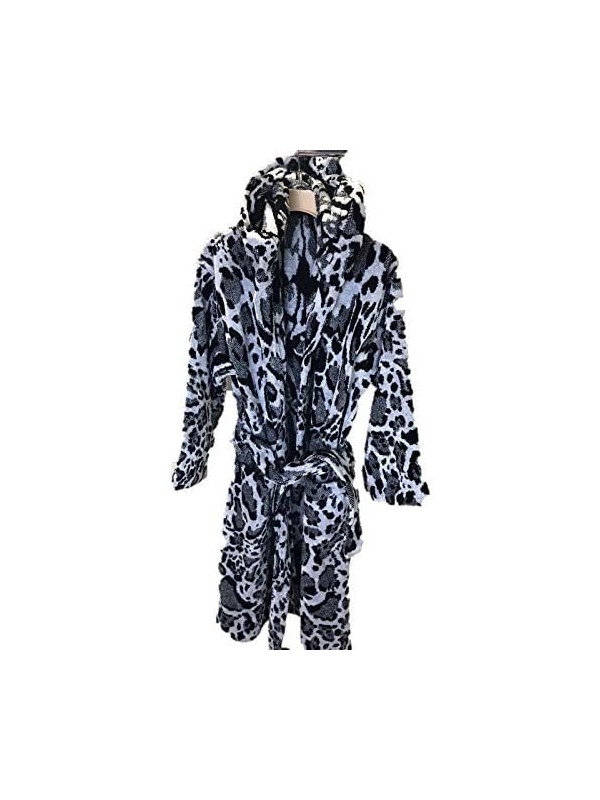 Roberto Cavalli Accappatoio con Cappuccio in Spugna di Puro Cotone Art. Linx (L/XL)