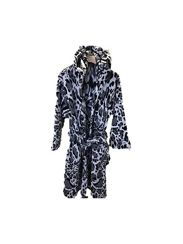 Roberto Cavalli Accappatoio con Cappuccio in Spugna di Puro Cotone Art. Linx (L/XL)