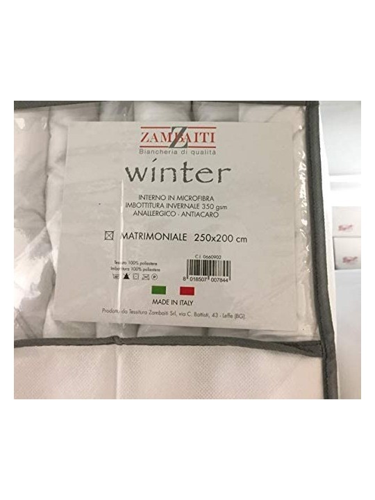 Zambaiti Piumino in Microfibra Imbottitura Invernale 350 gsm Made in Italy (Singolo 150 x 200 cm)