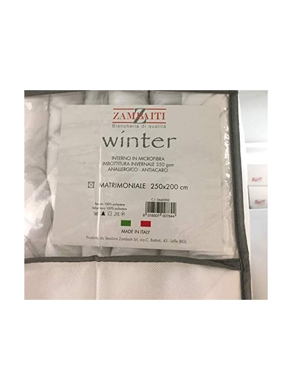 Zambaiti Piumino in Microfibra Imbottitura Invernale 350 gsm Made in Italy (Singolo 150 x 200 cm)