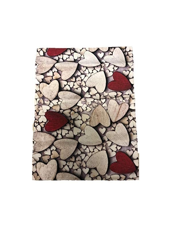 Tappeto con Antiscivolo Made in Italy Stampa Digitale Dis. Cuori (58 x 80 cm)