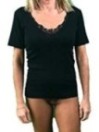 Emmebivi Maglia Manica Corta Lana Seta con Inserto in macramè Art. 93063