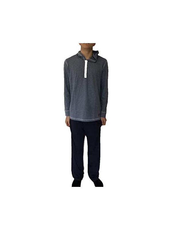 BISBIGLI Pigiama Tuta Uomo Puro Cotone Art. 77067 con Cappuccio