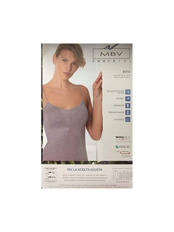 Emmebivi Dolcevita Senza Maniche a Costine Lana Seta Art. 91722