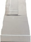 Completo Lenzuola Matrimoniale in Raso di Puro Cotone di QUALITA' Extra Made in Italy (Beige)