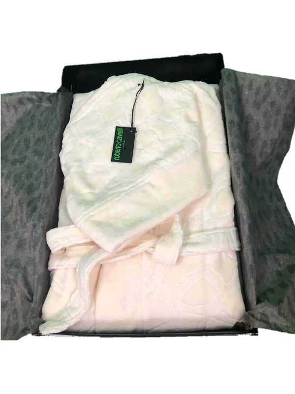 Roberto Cavalli Accappatoio Unisex Puro Cotone Made in Italy
