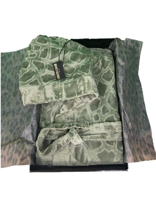 Roberto Cavalli Accappatoio Unisex Puro Cotone Made in Italy