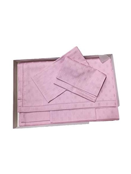 TAG HOUSE Tovaglia in fiandra a damina Orlo a Giorno con tovaglioli Puro Cotone Made in Italy (12 posti 170 x 270 cm)