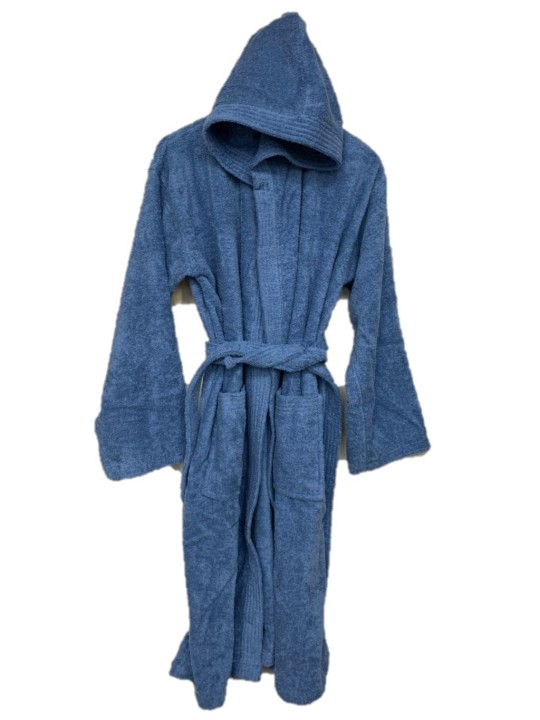 Accappatoio unisex in spugna di puro cotone