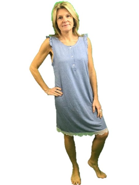 Bisbigli Camicia da notte in viscosa elasticizzata spalla larga art. 02523
