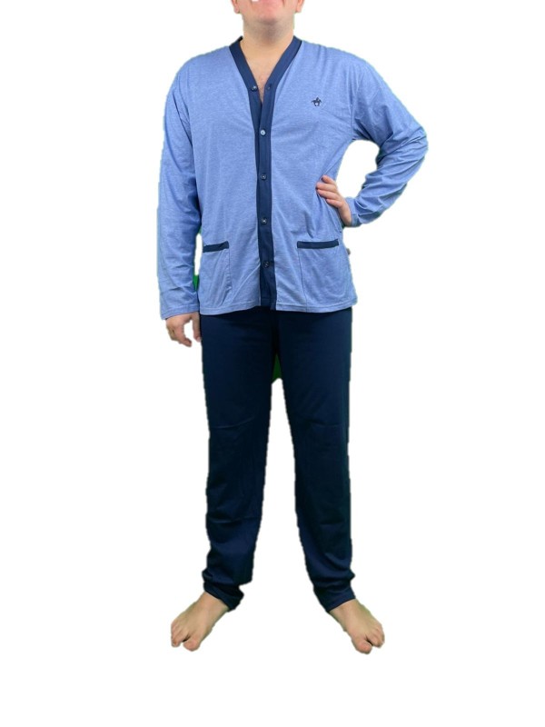 Bip Bip Pigiama uomo aperto davanti puro cotone art. 2585 Made in Italy