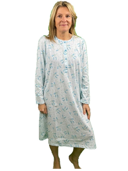Linclalor Camicia da notte in puro cotone manica lunga art. 74169