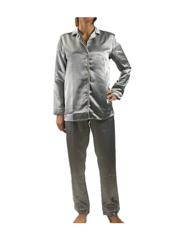 Andra Pigiama donna in raso taglio uomo made in Italy art. 8334