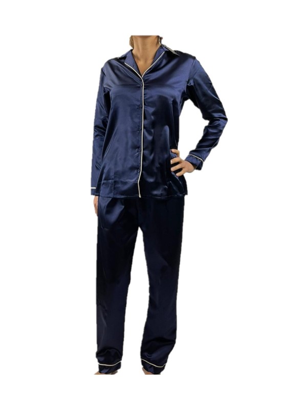 Andra Pigiama donna in raso taglio uomo made in Italy art. 8334
