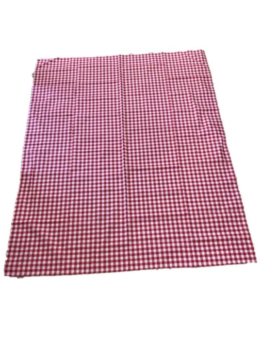 Zambaiti Tovaglia da tavola a quadretti rossi puro cotone made in Italy art. cortina