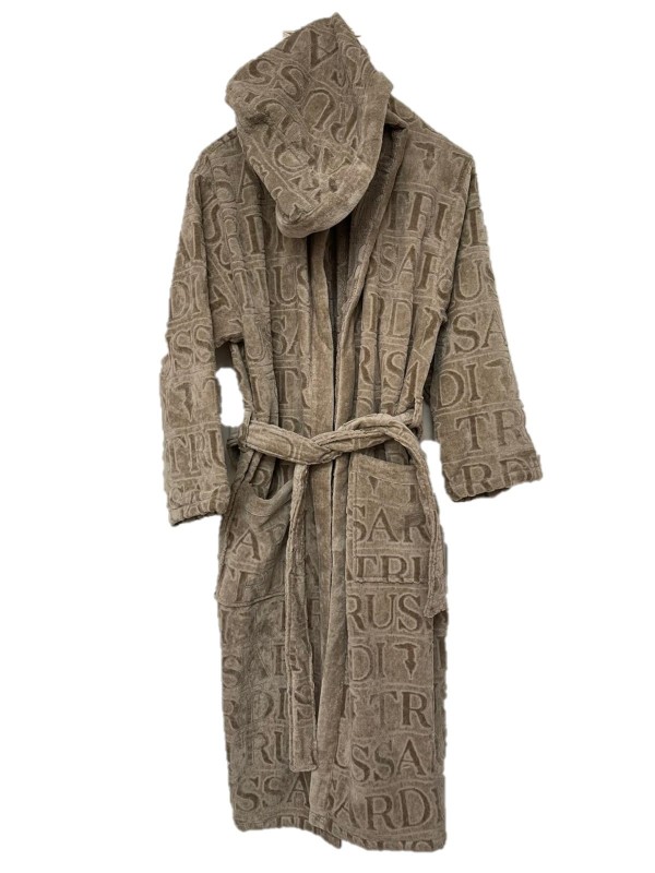 Trussardi Accappatoio LOGATO in Spugna di Puro Cotone QUALITA' Extra (L/XL)