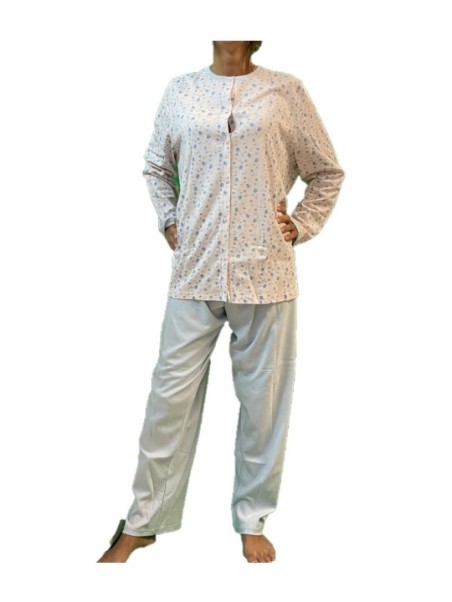 Linclalor Pigiama donna in caldo cotone aperto davanti art. 92625