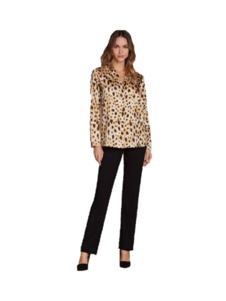 Andra Pigiama donna maculato in raso e viscosa made in italy art. 8843
