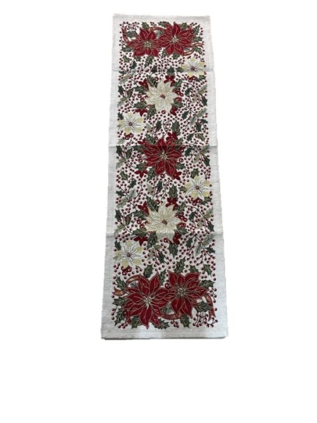 Texgal Centrotavola natalizio in tessuto jacquard cinigliato made in Italy art. 3 stelle