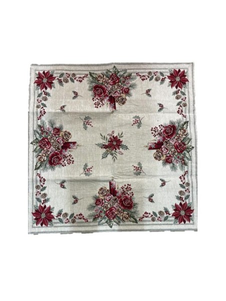 Texgal Centrotavola natalizio in gobelin 90 x 90 cm made in Italy art. candela