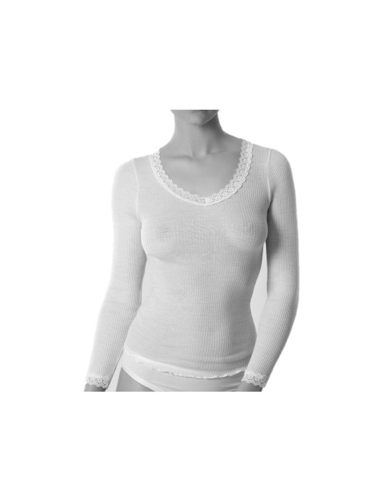 EMMEBIVI Maglia Manica Lunga Lana Seta Art. 91614