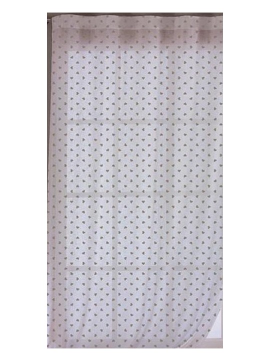 Tex-ind Coppia tende per finestra o portafinestra stampa cuori made in Italy art. Mia