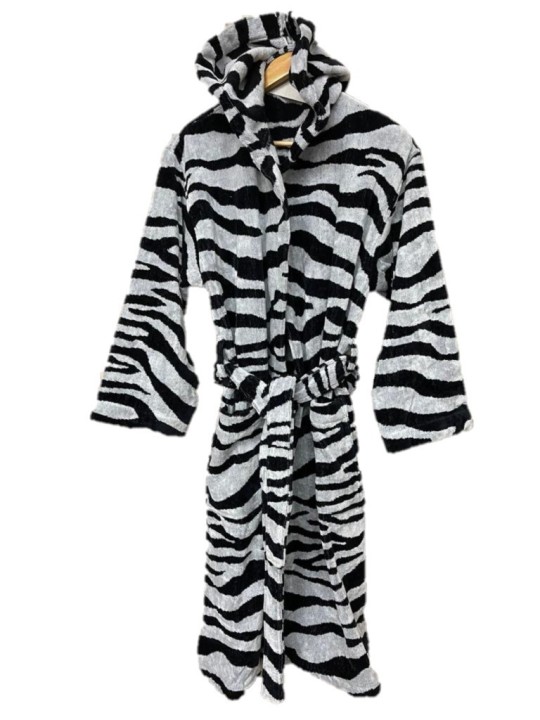 Roberto Cavalli Accappatoio in spugna di puro cotone art. Zeb black