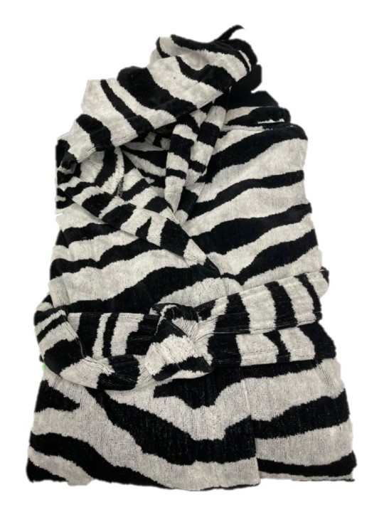 Roberto Cavalli Accappatoio in spugna di puro cotone art. Zeb black
