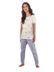 Linclalor Pigiama donna in puro cotone manica corta aperto davanti art. 74449