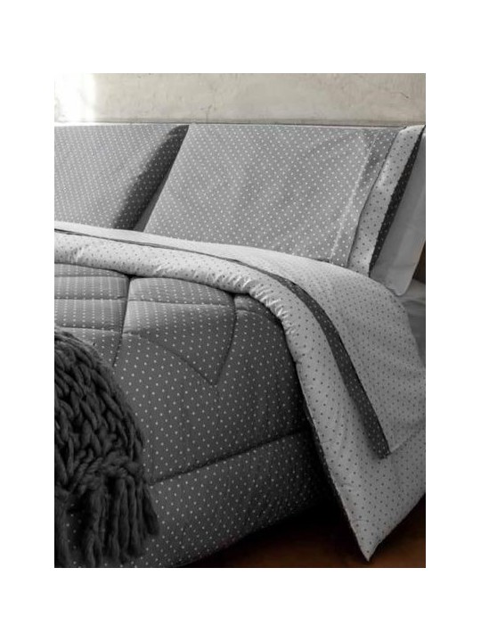 Cassera Completo lenzuola in percalle di puro cotone a pois made in Italy art. 7101