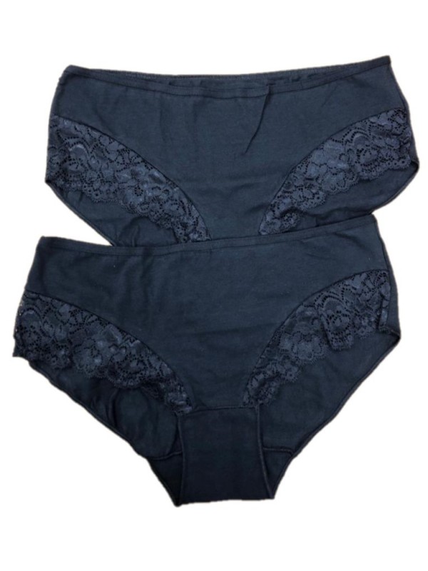 Cotonella Women's L'Altra White Floral Lace Cotton 2 Pack Brief