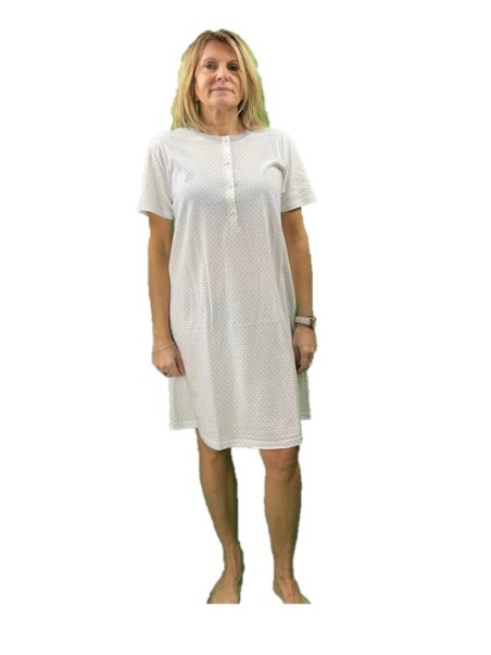 Linclalor Camicia da notte in puro cotone a pois art. 74425