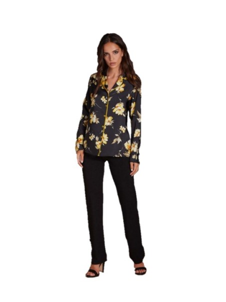 Andra Pigiama donna in raso e viscosa aperto made in Italy art. 9043