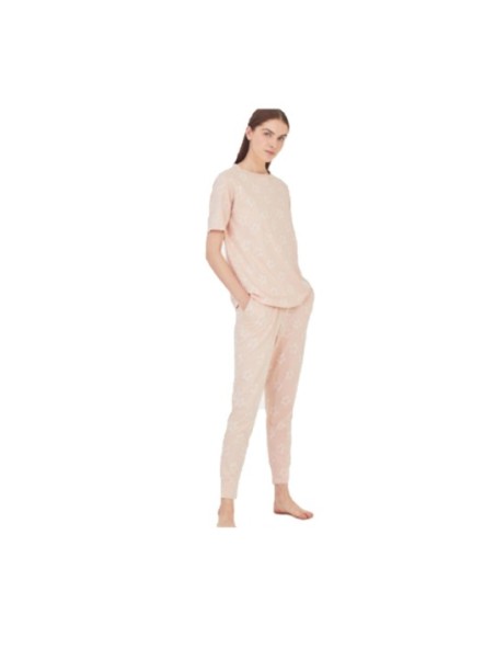 Ragno Pigiama donna manica corta pantalone lungo puro cotone art. DC45N1
