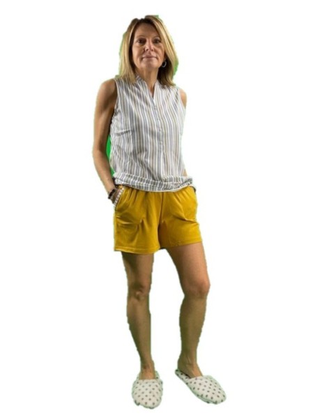 Linclalor Pigiama donna In puro cotone senza maniche art. 74534
