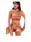 Vacanze Italiane Bikini a fascia con ferretto e coppe estraibili slip medio lacci con paillettes, made in Italy art. vi22-061