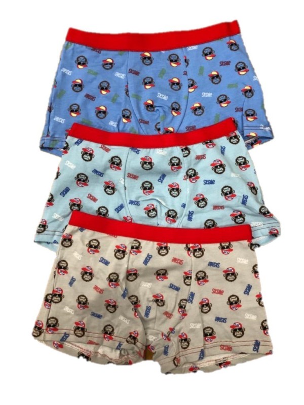 Cotonella 3 Boxer bimbo in cotone elasticizzato fantasia scimmiette art. AB301e