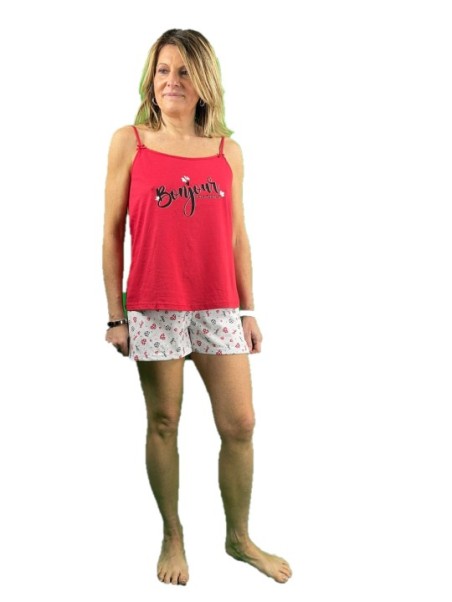 Bisbigli Pigiama donna spallina pantalone corto art. 74339