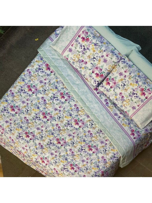 Cassera Copriletto trapuntato leggero in mussola di puro cotone made in italy art. 9422