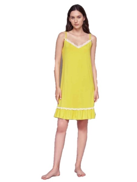 Bisbigli Camicia da notte in viscosa elasticizzata spallina con pizzo art. 02652