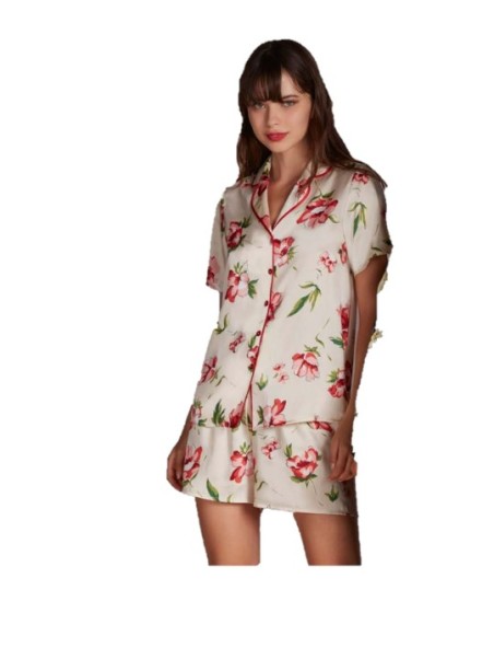 Andra Pigiama donna in raso stampato aperto davanti art. 9044