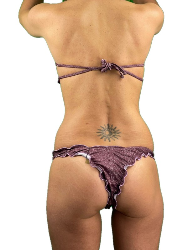 Summer Queen Bikini glitter fascia aperta sfoderabile + brasiliana made in Italy art. SQ9017