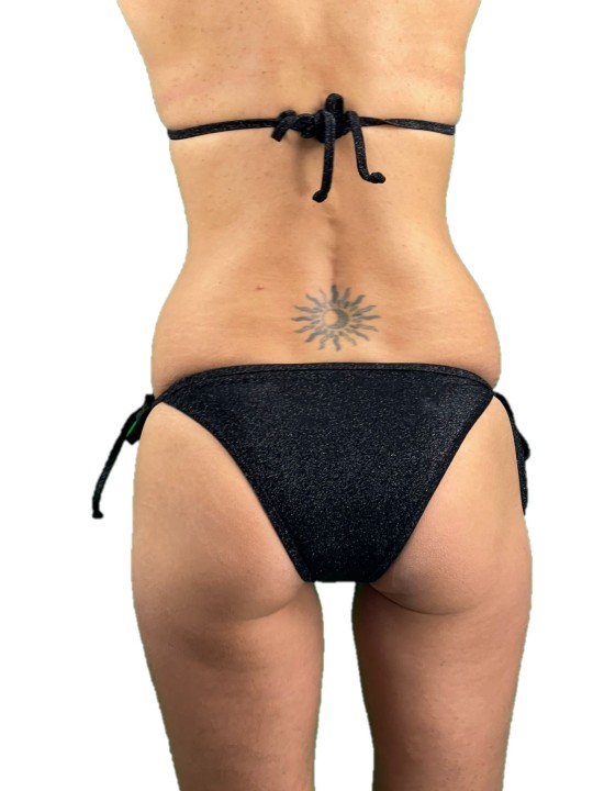 Summer Queen Bikini glitter triangolo sfoderabile con tulle slip lacci made in Italy art. SQ9032