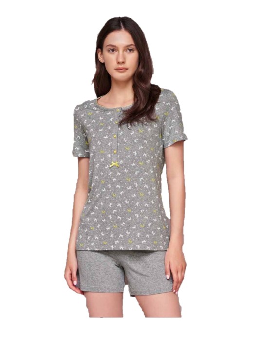 Bisbigli Pigiama donna in viscosa elasticizzata manica corta art. 02662