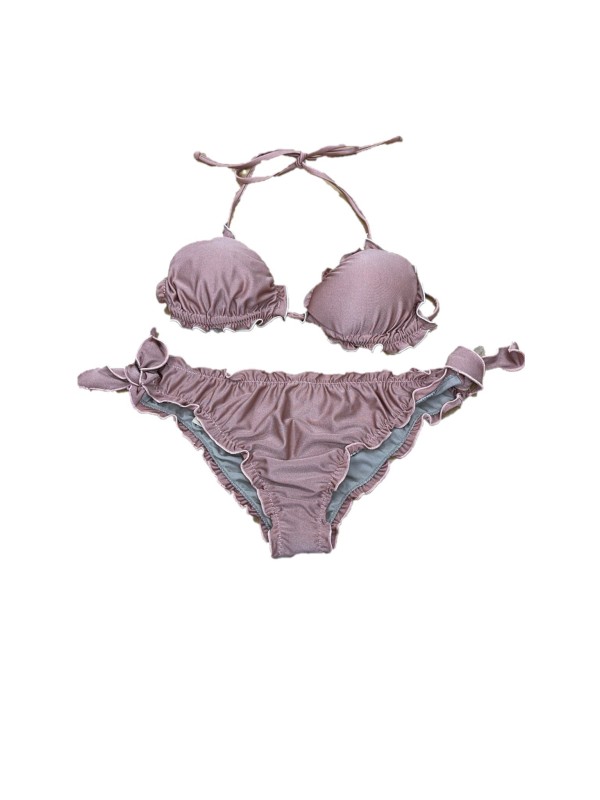 Summer Queen Bikini fru fru triangolo sfoderabile slip lacci made in Italy art. SQ9045